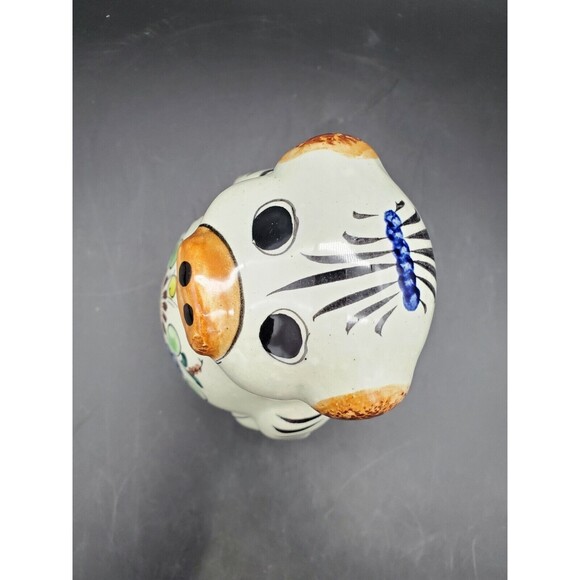 Mexican Tonala Folk Art Pottery Pig Standing Signed Hand Painted NICE - Picture 9 of 12